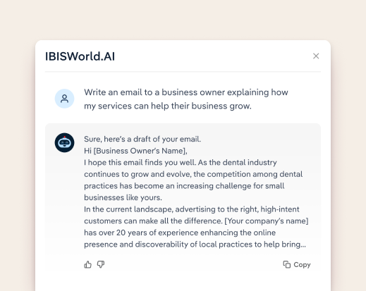 Screen of IBISWorld data transformation