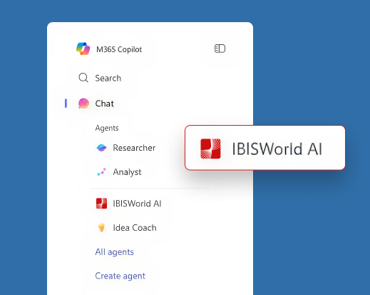 Screen of IBISWorld data inside of Copilot