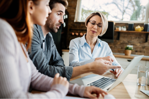 A commercial banker working with clients
