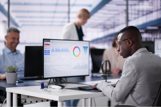 A consultant studying industry data
